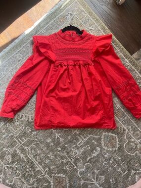 J. Crew Red Blouse
